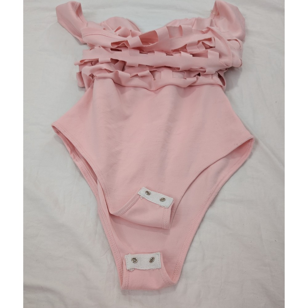 Auditions Spandex Bodycon Dress V neck Cut out Body suit Sz S Pink - Picture 8 of 10